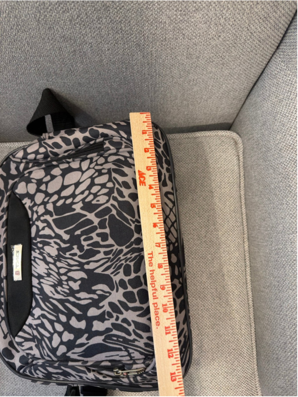 Tag travel shoulder bag gray and black animal print - Picture 3 of 6